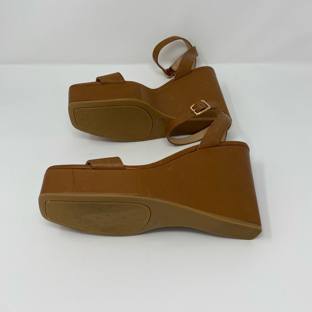 Antonio Melani wedge platform sandal women 8.5 Brown minor scratches. New no box - Picture 4 of 8